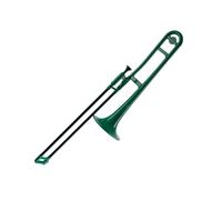 Trombone Trombone en plastique ABS instrument en laiton en si bémol idéal pour les débutants(Green Plated)