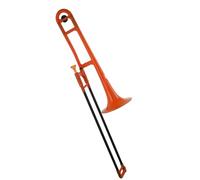 Trombone Trombone en plastique ABS instrument en laiton en si bémol idéal pour les débutants(Orange Plated)
