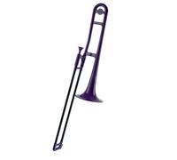 Trombone Trombone en plastique ABS instrument en laiton en si bémol idéal pour les débutants(Purple Plated)