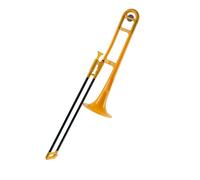 Trombone Trombone en plastique ABS instrument en laiton en si bémol idéal pour les débutants(Yellow Plated)