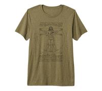 Trombone Tromboniste Vitruvian Man Leonardo Da Vinci T-Shirt Haut de Gamme