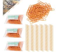Trombones, 180 Pcs Petite Taille 29mm Portable en Forme de Trombones Orange Trombone Mignon Broche pour les Factures Fichier Trier les Fournitures Scolaires de Bureau à Domicile