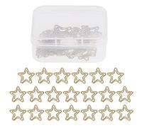 Trombones, 20pcs Trombones pour bureau, Dorés Trombones en Forme D'étoile, Mini-Clips Gestionnaire De Fichiers De Signets pour Bureau, école, Maison, Décoration(0,7 * 0,7 pouces)