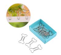 Trombones Coloré Mignon Animal Chien Os Forme Trombone pour Signet Bureau École Notebook Drôle Signet Marquage Document Document Organisation Clip 12 Pcs