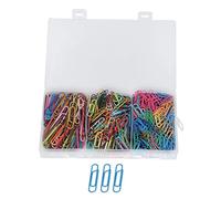 Trombones colorés Tailles assorties Trombones polyvalents antirouille durables de qualité supérieure pour l'école de bureau à domicile 525 pièces boîte de rangement en plastique