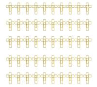 Trombones croisés - Lot de 50 pinces à page marque-page en forme de dorée,Pinces à papier décoratives | Pour étudiants, enseignants, écoles, lieu de travail, environnement domestique, femmes et