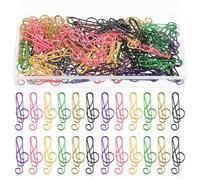 Trombones Décoratifs de Note Musicale Lot Coloré, 100 Pièces | Métal Fer et Pet, Tri par Couleur, pour Cartes et Notes, Présent pour Amis ou Enseignants Couleur Aléatoire