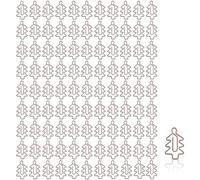 Trombones en forme, 100 pièces trombones mignons style rétro couleur exquise fournitures d'organisation de fichiers de documents pour bureau, école, maison (Arbre de Noël)