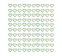 Trombones en forme de cœur vert, 100 pièces, en métal plaqué antidérapant, mignons, petits trombones portables pour l'école