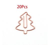 Trombones En Métal Arbre De Noël,Signet Mignon Kawaii,Mémo Photo,Clips De Message,Fournitures De Bureau,Cadeaux Pour Étudiants,Papeterie,20 Pièces - Type Rose Gold