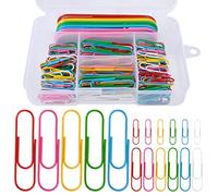 Trombones Ensemble Stationnaire Trombones Colorés Petits Moyens Grands Trombones 28mm, 50mm, 100mm pour Papiers, Ecoles, Fournitures de Bureau 250 Pièces