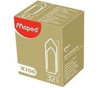 Trombones Maped qualité supérieure acier haute résistance - Attache-lettres 32 mm, boîte de 100 G