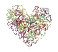 Trombones Mignons 200 Pièces En Forme De Coeur | Métal coloré mignon for les cahiers de Documents de maison d'école de bureau