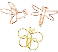 Trombones Papillons, Libellules, Abeilles, 30 pcs Trombones Métal Paper Clips Coloré Distributeur Petit matériel de bureau Set pour Livre Lettre Fiche Reliure Papier Dossier Photo Mémo Affiche