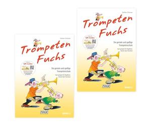 TrompetenFuchs 2 : l'école de trompette géniale et amusante - avec codes QR en ligne - Volume 2 (lot de 2) ISBN 9783866260795 + chiffon de polissage Soundman pour trompette (lot de 2)