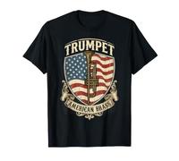 Trompette American Brass Vintage Shield Drapeau US T-Shirt