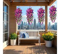 Trompette artificielle avec verdure d'eucalyptus pour une décoration naturelle sur poteaux, balustrades et cadres (bords roses)