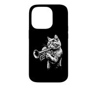 Trompette Chat Jazz Musique Blues Sax Instrument Cornet Coque pour iPhone 14 Pro