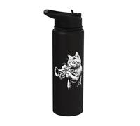 Trompette Chat Jazz Musique Blues Sax Instrument Cornet Stainless Steel Insulated Water Bottle
