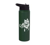 Trompette Chat Jazz Musique Blues Sax Instrument Cornet Stainless Steel Insulated Water Bottle