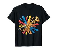 Trompette Color Splash Jazz Band Expression Musicale T-Shirt