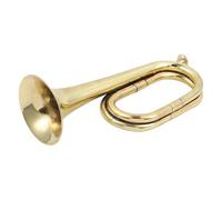 Trompette de cavalerie en laiton, instrument de doré, corne de style militaire classique pour groupe et orchestre, accessoire de musique de défilé avec embouchure pour débutants, 30,5 cm