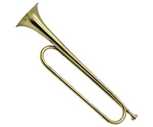 Trompette de cavalerie portable, instrument de musique en laiton, bugle rétro standard, trompette en laiton classique, instrument pour débutants, son fort et clair, pratique musicale, apprentissage de