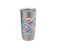 Trompette De Corne D'instrument De Trompette Splash Art Gobelet isotherme en acier inoxydable double paroi