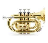 Classic Cantabile Brass TT-500 Trompette de Poche en Sib Laiton, 75 mm | Laiton verni, Diamètre du pavillon: 105 mm, Diamètre du tube: 11, 75 mm, Accord: Sib, Poids sans étui: 0, 92 kg, 68 kg, Étui