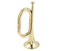 Trompette de poche compacte - Instrument à vent en corne de cornet en laiton, trompette de jouet avec finition plaquée or adaptée aux performances dans l'atmosphère de festival d'orchestre | Mus