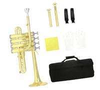 Trompette de poche standard avec gants d'embouchure, sangle, étui en laiton, trompette d'instruments de musique, gants durables