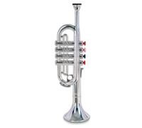 Trompette en argent - Instrument de musique - 4 notes - 37 cm