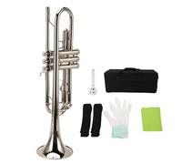 Trompette en Sib à tonalité Vive, Instrument de Musique Standard avec Embout plaqué Argent pour Klaxon Fort et Mélodie Chantée, livré avec des Accessoires pour Jouer