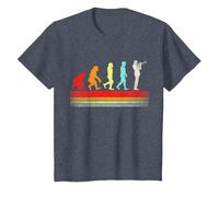 Trompette évolution rétro Vintage drôle évolution de l'homme T-Shirt, Enfant, Bleu Chiné, 12 Ans