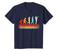 Trompette évolution rétro Vintage drôle évolution de l'homme T-Shirt, Enfant, Bleu Marine, 12 Ans