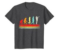 Trompette évolution rétro Vintage drôle évolution de l'homme T-Shirt, Enfant, Chiné Foncé, 12 Ans