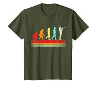 Trompette évolution rétro Vintage drôle évolution de l'homme T-Shirt, Enfant, Olive, 4 Ans