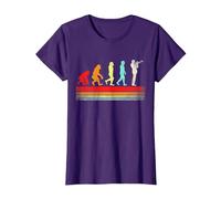 Trompette évolution rétro Vintage drôle évolution de l'homme T-Shirt, Femme, Violet, L