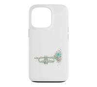 Trompette Fleurie Vintage Musique de Jazz Coque pour iPhone 13 Pro