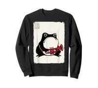 Trompette Grumpy Frog Drôle Kawaii Japonais Sweatshirt