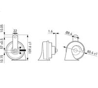Trompette HELLA 3FH 012 010-021 pour AUDI A3 (8P1) 2 2005-2008