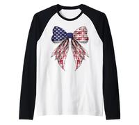 Trompette Instrument Trompettiste 4 Juillet Drapeau Américain Manche Raglan