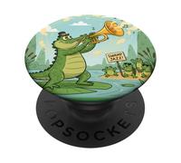 Trompette Jazz Alligator Swamp PopSockets PopGrip Adhésif