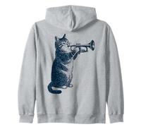 Trompette Jouant du Chat Vintage, Groupe, Trompettiste Sweat à Capuche