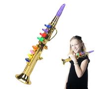 Trompette Jouet - Instrument À Vent, Clarinette Débutante | Jouez À La Corne avec des Vannes Colorées, Une Réplique en Laiton Saté Enfant, Un Outil De Pratique Musicale pour La Découverte Sonore, Une