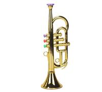 Trompette Jouet jouable développement sûr PP Plastique doré Trompette pour Enfants avec poignée Confortable Instruments de Musique éducatifs pour Enfants Jouets et Jeux