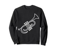Trompette Line Art Design Musiciens Instrument en Laiton Sweatshirt