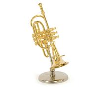 Trompette Miniature Hauteur 11,5 cm Livré dans Un Coffret avec Support déco Miniature Musique