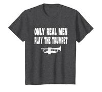 Trompette - Musique Jazz Orchestre de Fanfare T-Shirt, Enfant, Chiné Foncé, 2 Ans