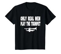 Trompette - Musique Jazz Orchestre de Fanfare T-Shirt, Enfant, Noir, 2 Ans